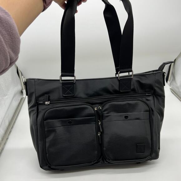 IHKWIP Cargo Catchall Tote with One Crossbody Strap Metallic Black - Picture 4 of 11